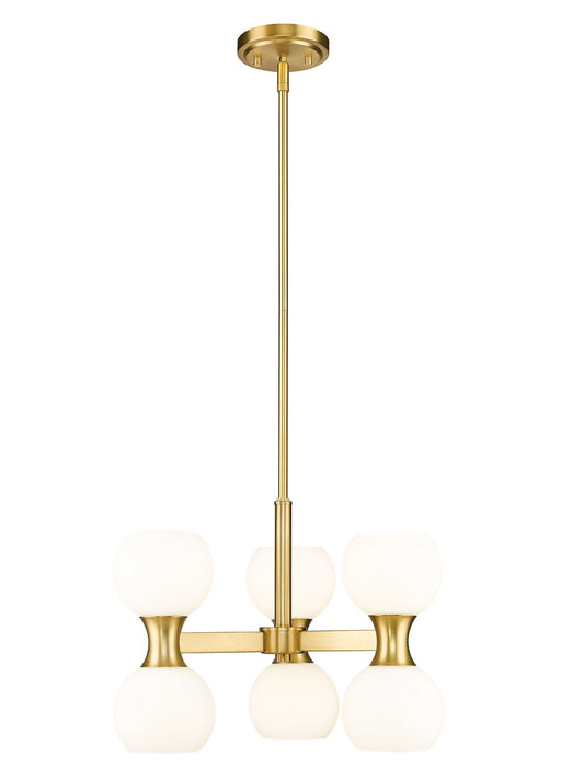 Artemis Six Light Chandelier in Modern Gold by Z-Lite Lighting