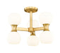 Artemis Six Light Semi Flush Mount in Modern Gold by Z-Lite Lighting
