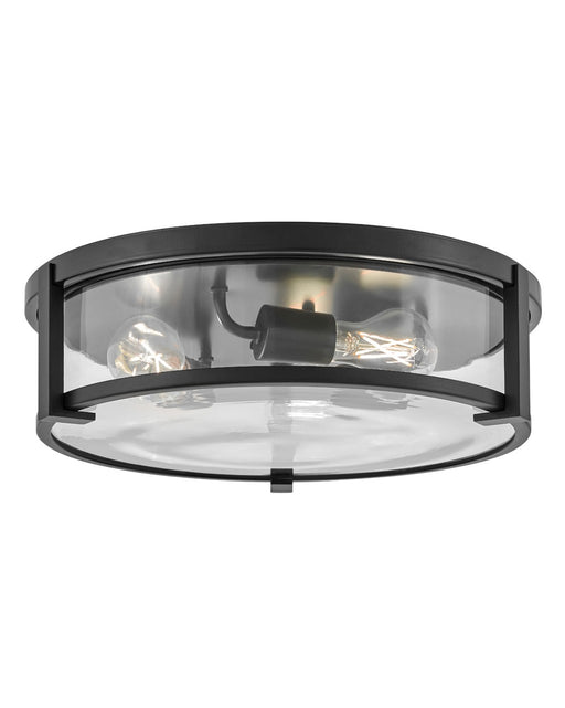 Lowell LED Flush Mount in Black with Clear glass by Hinkley Lighting