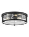 Lowell LED Flush Mount in Black with Clear glass by Hinkley Lighting
