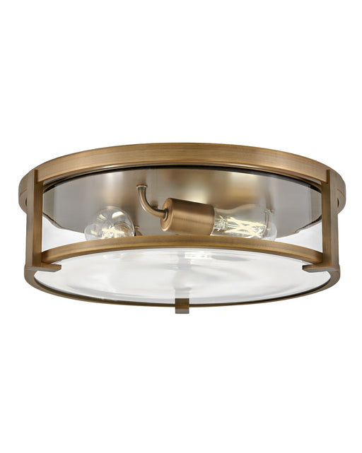 Lowell LED Flush Mount in Brushed Bronze with Clear glass by Hinkley Lighting