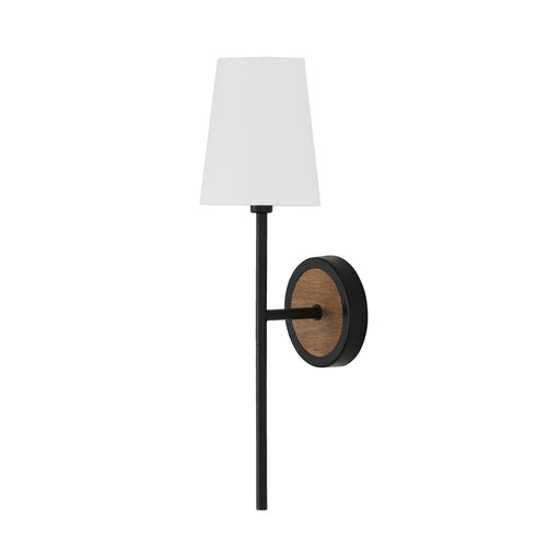 Jonah One Light Wall Sconce in Light Wood and Matte Black