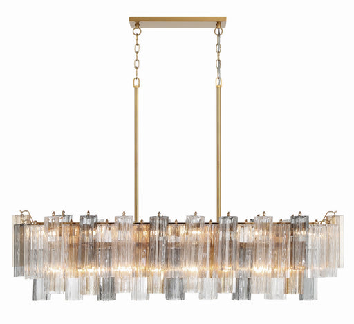 Addis 14-Light Chandelier in Aged Brass with Autumn Glass by Crystorama - MPN ADD-317-AG-AU