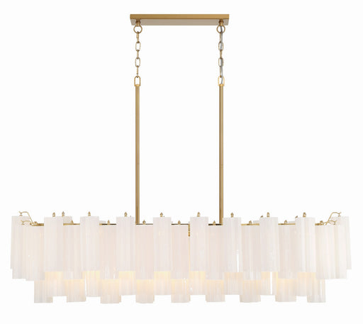 Addis 14-Light Chandelier in Aged Brass with White Glass by Crystorama - MPN ADD-317-AG-WH