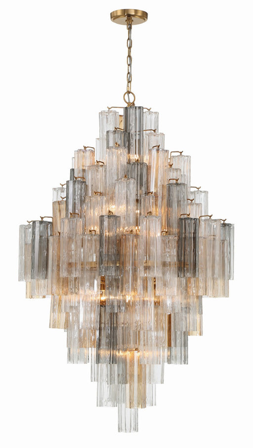 Addis 20 Light Chandelier in Aged Brass with Autumn Glass by Crystorama - MPN ADD-319-AG-AU