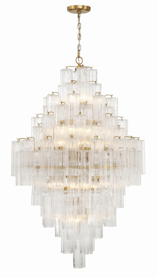 Addis 20 Light Chandelier in Aged Brass with Clear Glass by Crystorama - MPN ADD-319-AG-CL