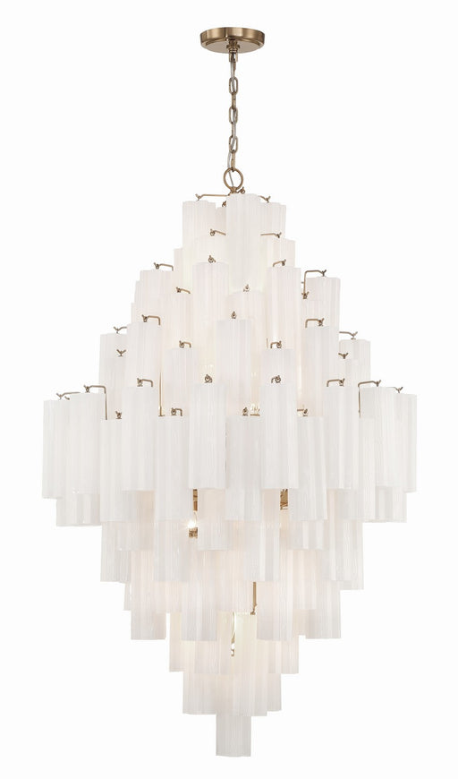 Addis 20 Light Chandelier in Aged Brass with White Glass by Crystorama - MPN ADD-319-AG-WH
