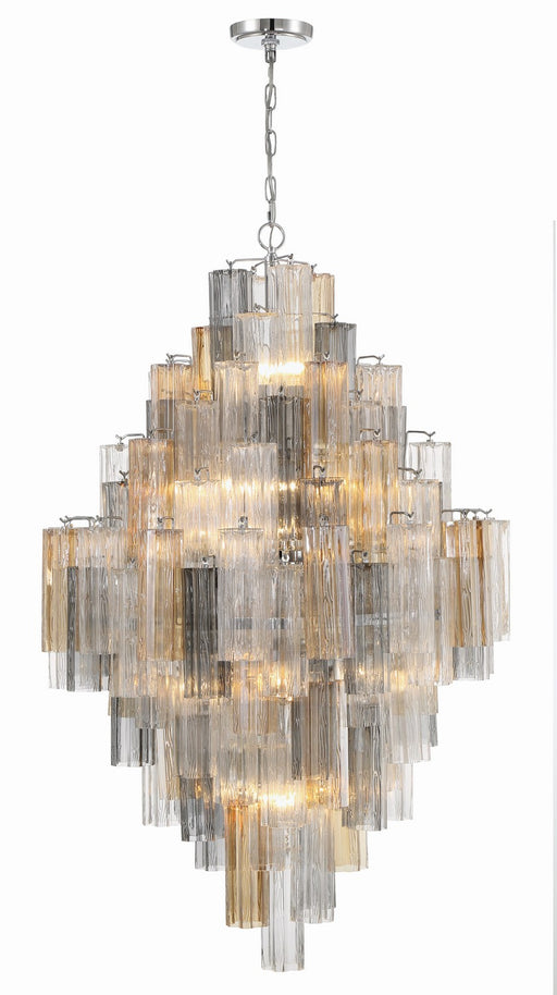 Addis 20 Light Chandelier in Polished Chrome with Autumn Glass by Crystorama - MPN ADD-319-CH-AU