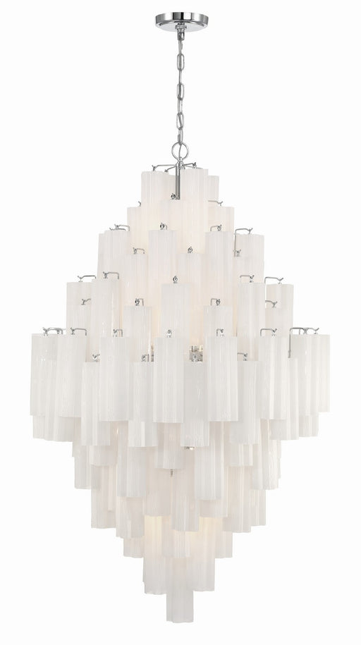 Addis 20 Light Chandelier in Polished Chrome with White Glass by Crystorama - MPN ADD-319-CH-WH