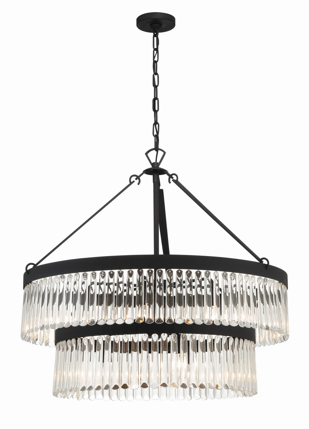 Emory 9-Light Chandelier in Black Forged by Crystorama - MPN EMO-5408-BF