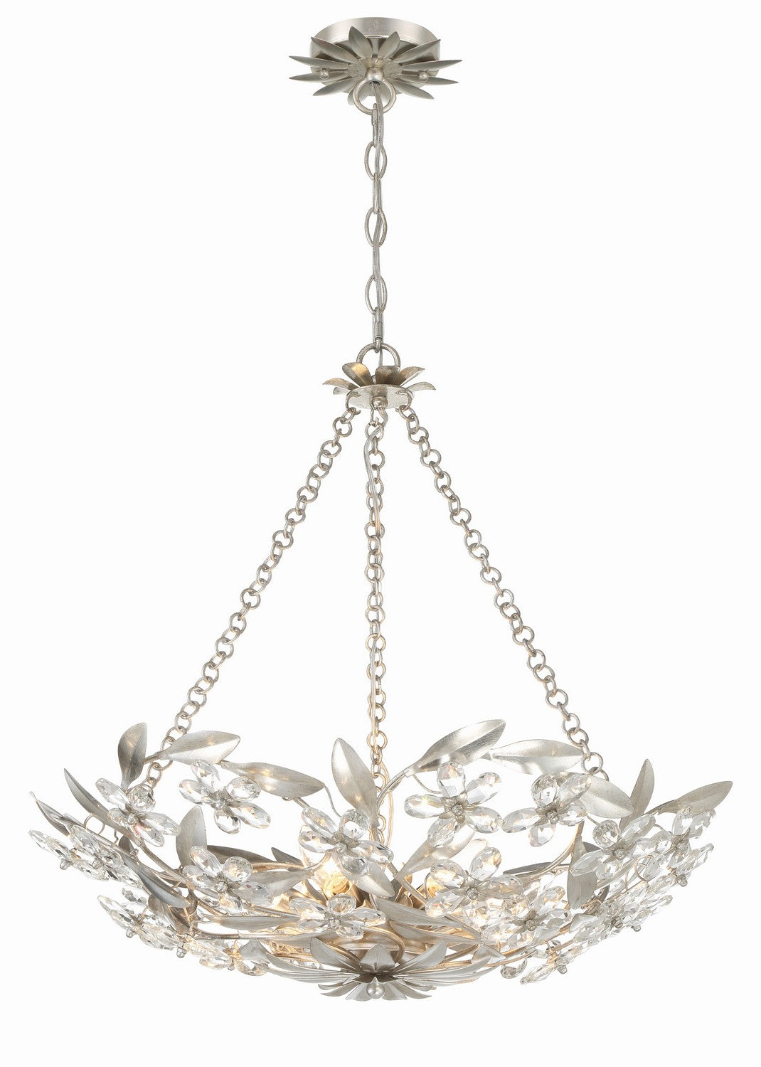 Marselle 6-Light Chandelier in Antique Silver by Crystorama - MPN MSL-306-SA