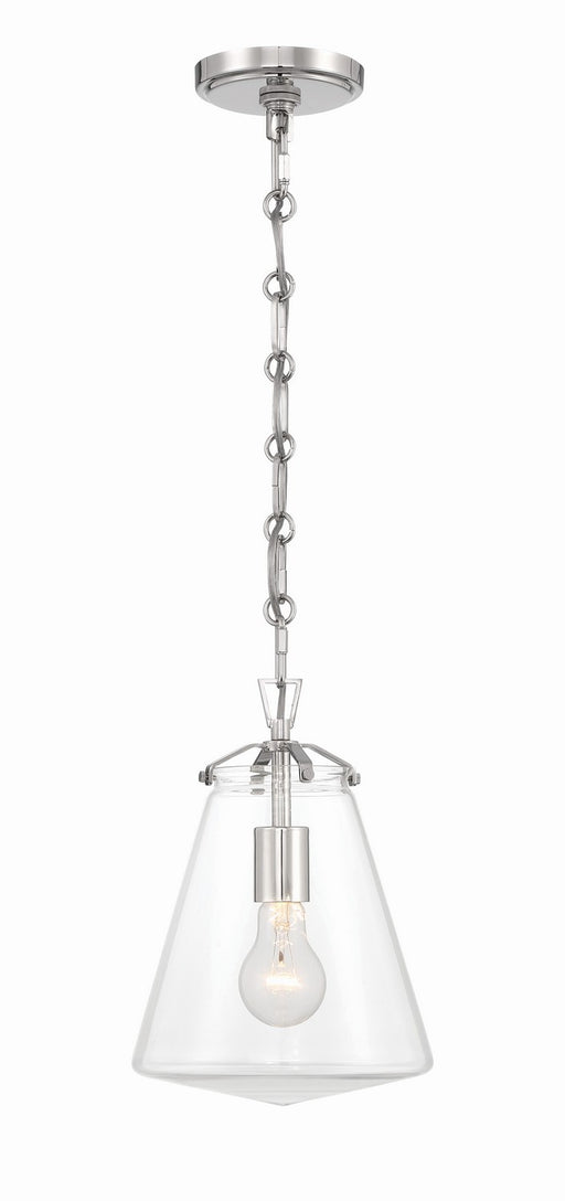 Voss 1-Light Mini Pendant in Polished Nickel by Crystorama - MPN VSS-7003-PN