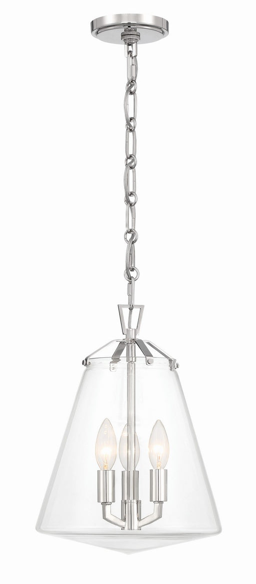 Voss 3-Light Mini Chandelier in Polished Nickel by Crystorama - MPN VSS-7004-PN
