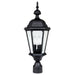 Carriage House 3 Light Outdoor Post Lantern in Black