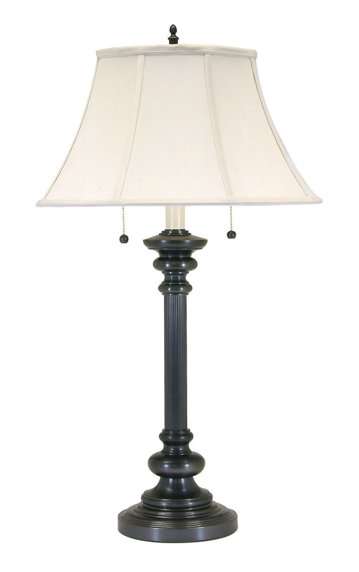 Newport 30.25 Inch Oil Rubbed Bronze Table with Off-White Linen Softback Shade