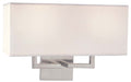 2 Light Wall Sconce in Brushed Nickel with White