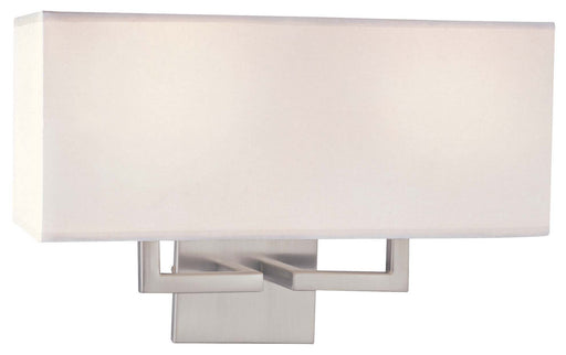2 Light Wall Sconce in Brushed Nickel with White