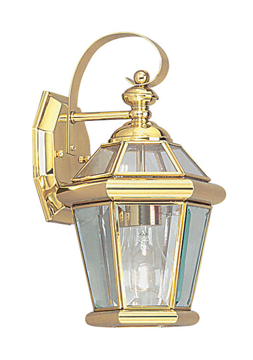 Georgetown 1 Light Outdoor Wall Lantern in Polished Brass