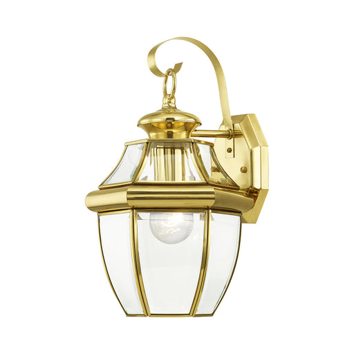 Monterey 1 Light Outdoor Wall Lantern in Polished Brass