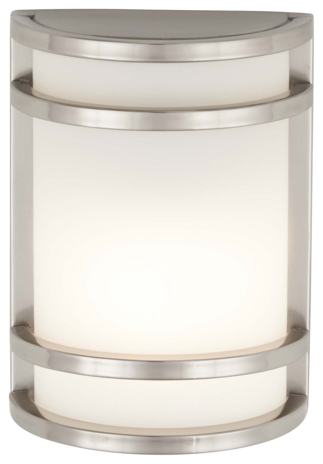 Bay View 1-Light Pocket Lantern in Brushed Stainless Steel & Etched Opal Glass