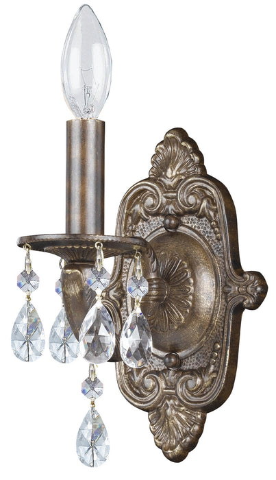 Paris Market 1 Light Wall Mount in Venetian Bronze with Clear Hand Cut Crystal