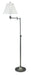 Club Adjustable Antique Silver Floor Lamp with White Linen Softback Shade