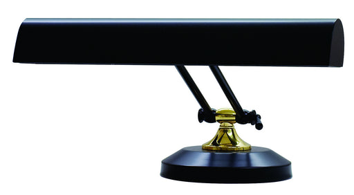 Upright Piano Lamp 14 Inch in Black with Polished Brass Accents