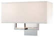 2 Light Wall Sconce in Chrome with Off White