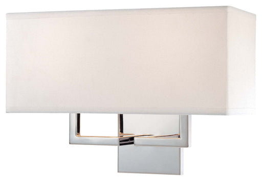 2 Light Wall Sconce in Chrome with Off White