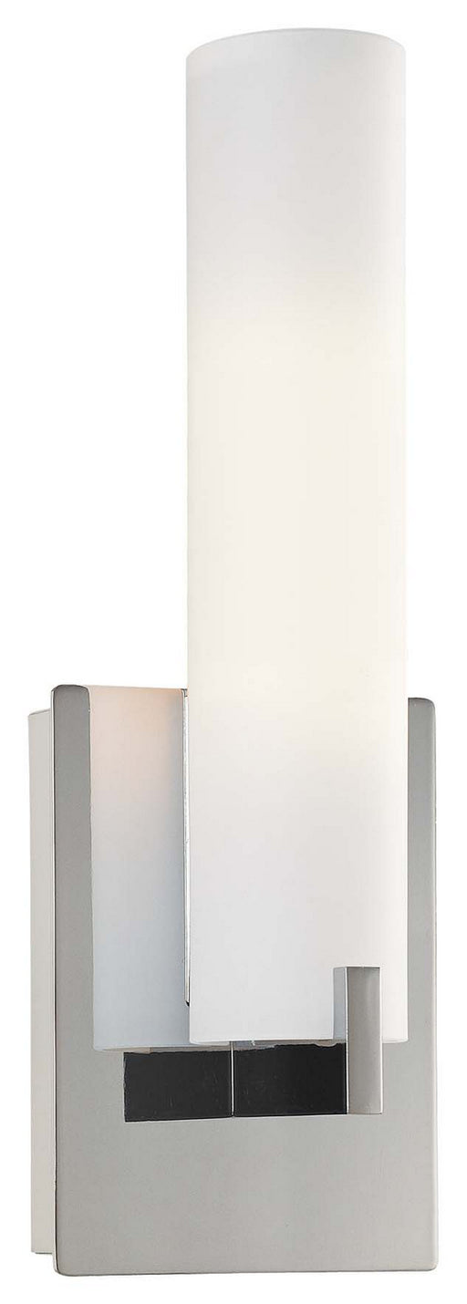 Tube 2 Light Wall Sconce in Chrome with Etched Opal