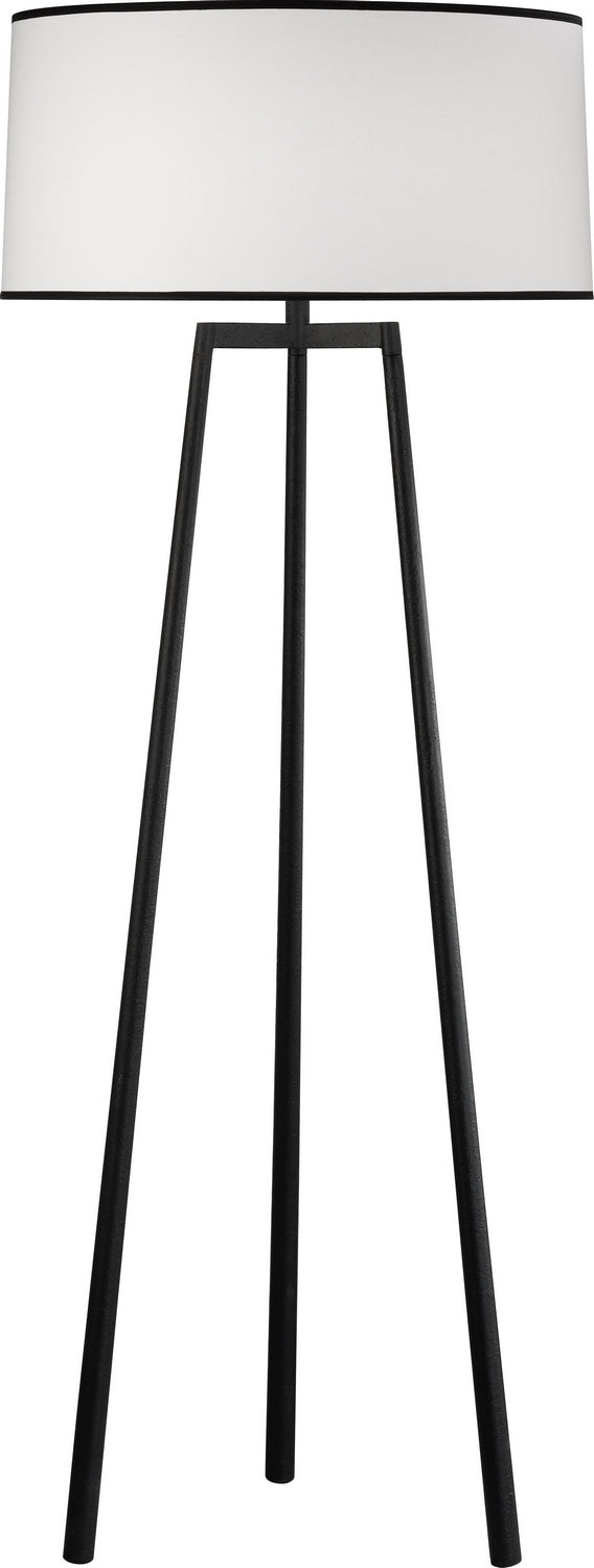 Rico Espinet Shinto Floor Lamp in Wrought Iron Finish with Ascot White Fabric Shade - Lamps Expo