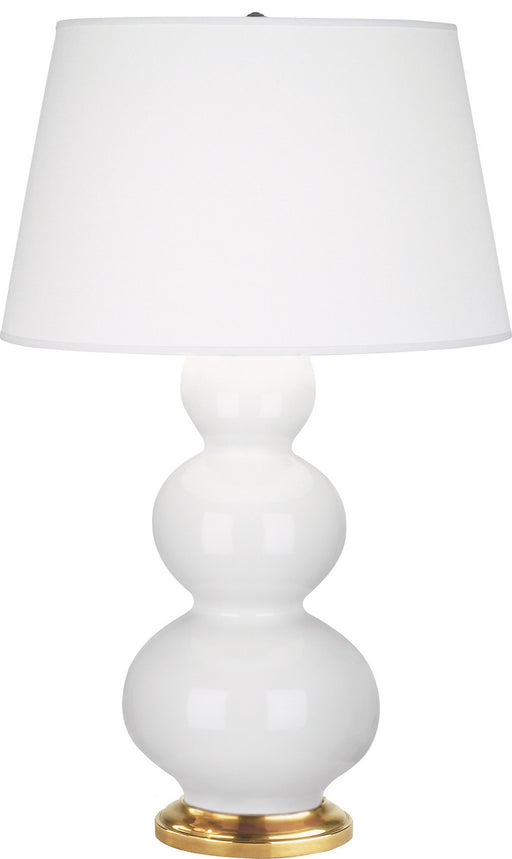Robert Abbey (311X) Triple Gourd Table Lamp with Pearl Dupioni Fabric Shade