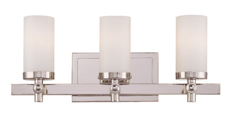 Manhattan 3-Light Bath Sconce in Polished Nickel - Lamps Expo
