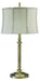 Coach 30 Inch Antique Brass Table Lamp with Off-White Linen Softback Shade