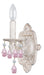 Paris Market 1 Light Wall Mount in Antique White with Rose Colored Hand Cut Crystal