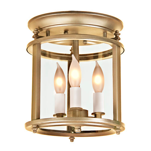 Mayson Bent Glass Ceiling Lantern - Small in Satin Brass