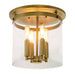 Ophelia 4-Light Cylinder Glass Flushmount in Satin Brass