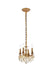 Lillie 4-Light Pendant in French Gold with Golden Teak (Smoky) Royal Cut Crystal