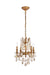 Rosalia 4-Light Pendant in French Gold with Golden Teak (Smoky) Royal Cut Crystal