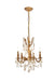 Rosalia 5-Light Pendant in French Gold with Golden Teak (Smoky) Royal Cut Crystal