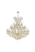 Maria Theresa 41-Light Chandelier in Chrome with Golden Teak (Smoky) Royal Cut Crystal