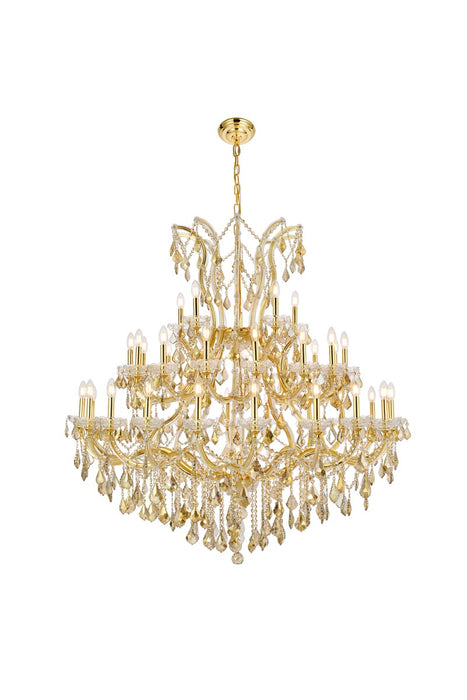 Maria Theresa 41-Light Chandelier in Gold with Golden Teak (Smoky) Royal Cut Crystal