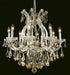Maria Theresa 9-Light Chandelier in Chrome with Golden Teak (Smoky) Royal Cut Crystal