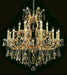 Maria Theresa 19-Light Chandelier in Gold with Golden Teak (Smoky) Royal Cut Crystal