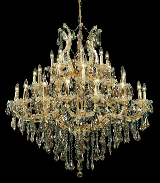 Maria Theresa 37-Light Chandelier in Gold with Golden Teak (Smoky) Royal Cut Crystal