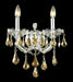 Maria Theresa 2-Light Wall Sconce in Chrome with Golden Teak (Smoky) Royal Cut Crystal