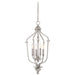 Savannah Row 4-Light Foyer in Brushed Nickel & Clear Glass - Lamps Expo