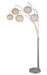 Deion 5-Light Arch Lamp in Polished Steel with White Shade, Type A 60Wx5 - Lamps Expo