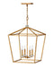 Stinson Large Open Frame Chandelier in Distressed Brass