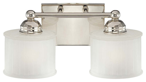 1730 Series 2-Light Bath Vanity in Polished Nickel & Etched Glass
